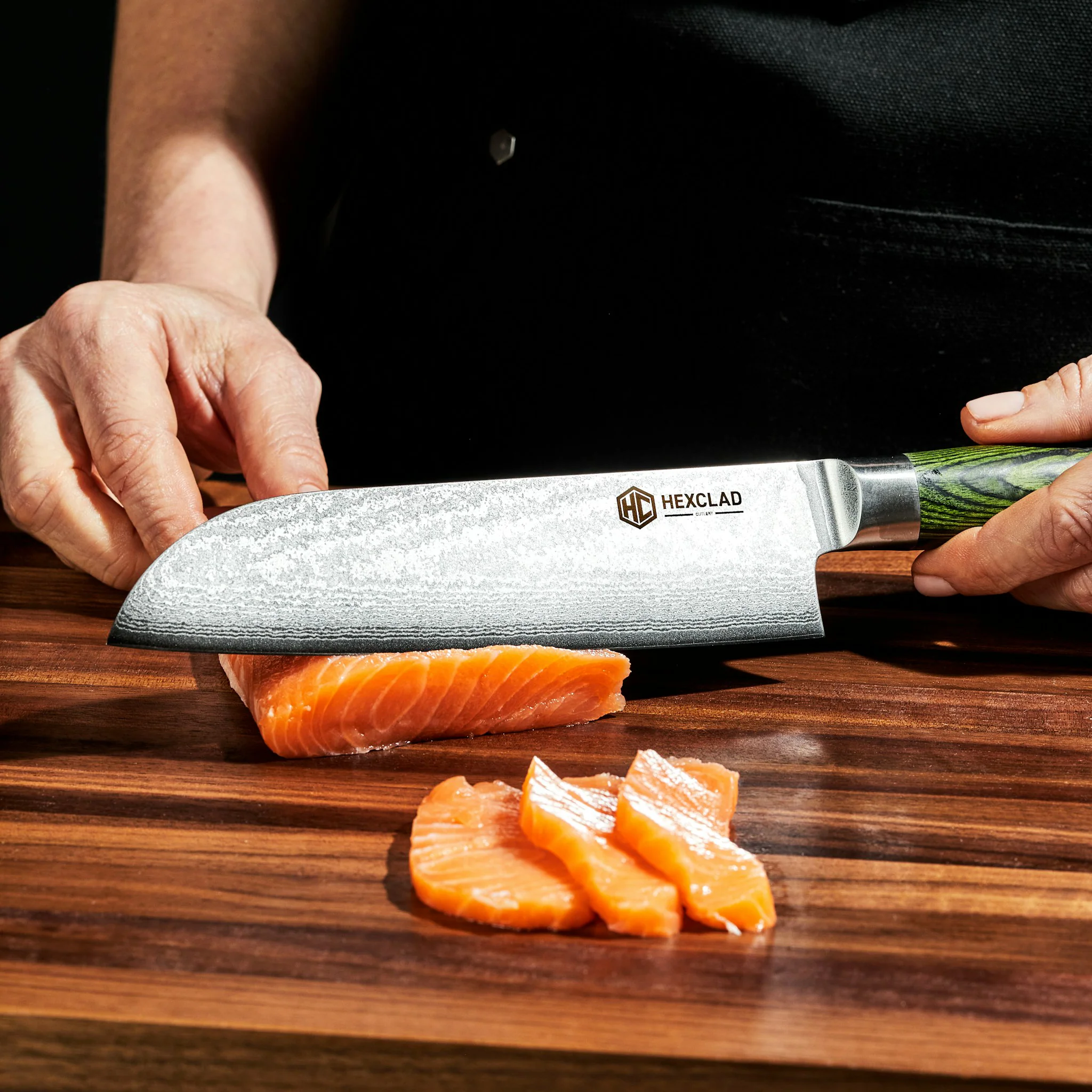 6 pc Japanese Damascus Steel Knife Set w/ Magnetic Knife Block - Image 6