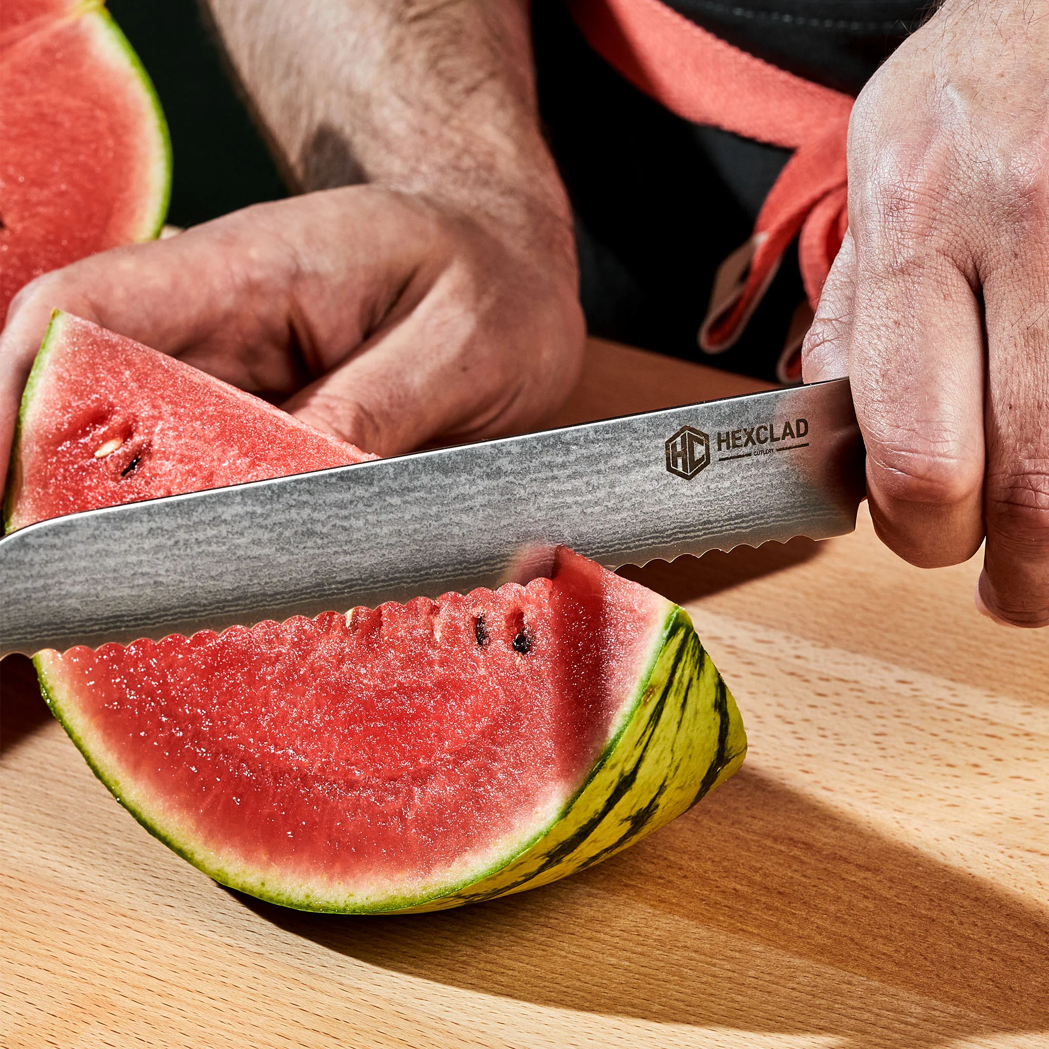 Damascus Steel 20 cm Serrated Bread Knife - Image 5