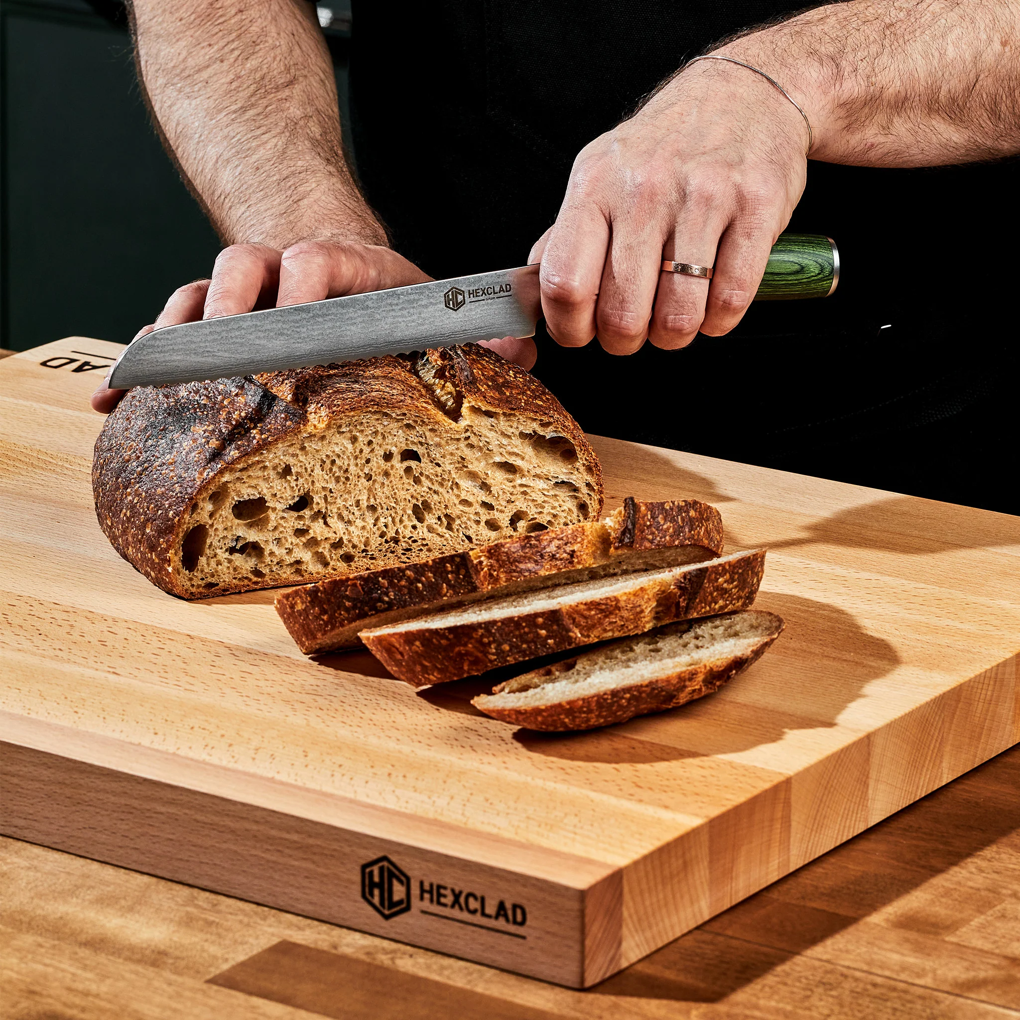 Damascus Steel 20 cm Serrated Bread Knife - Image 6